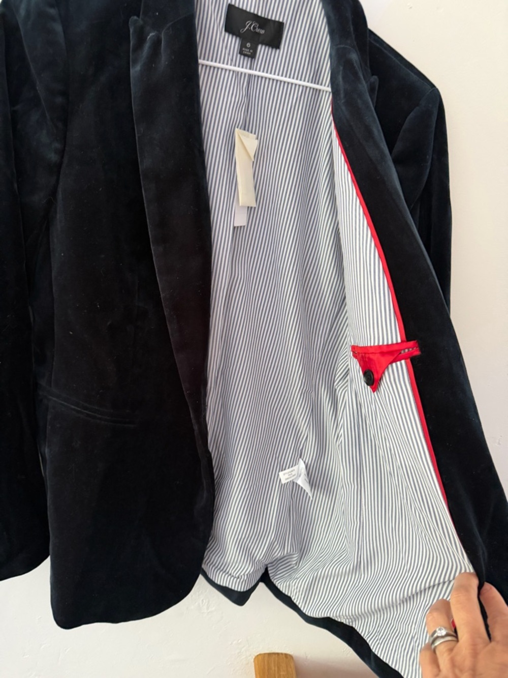 J. Crew Velvet Single-Button Blazer in Black - Picture 2 of 4